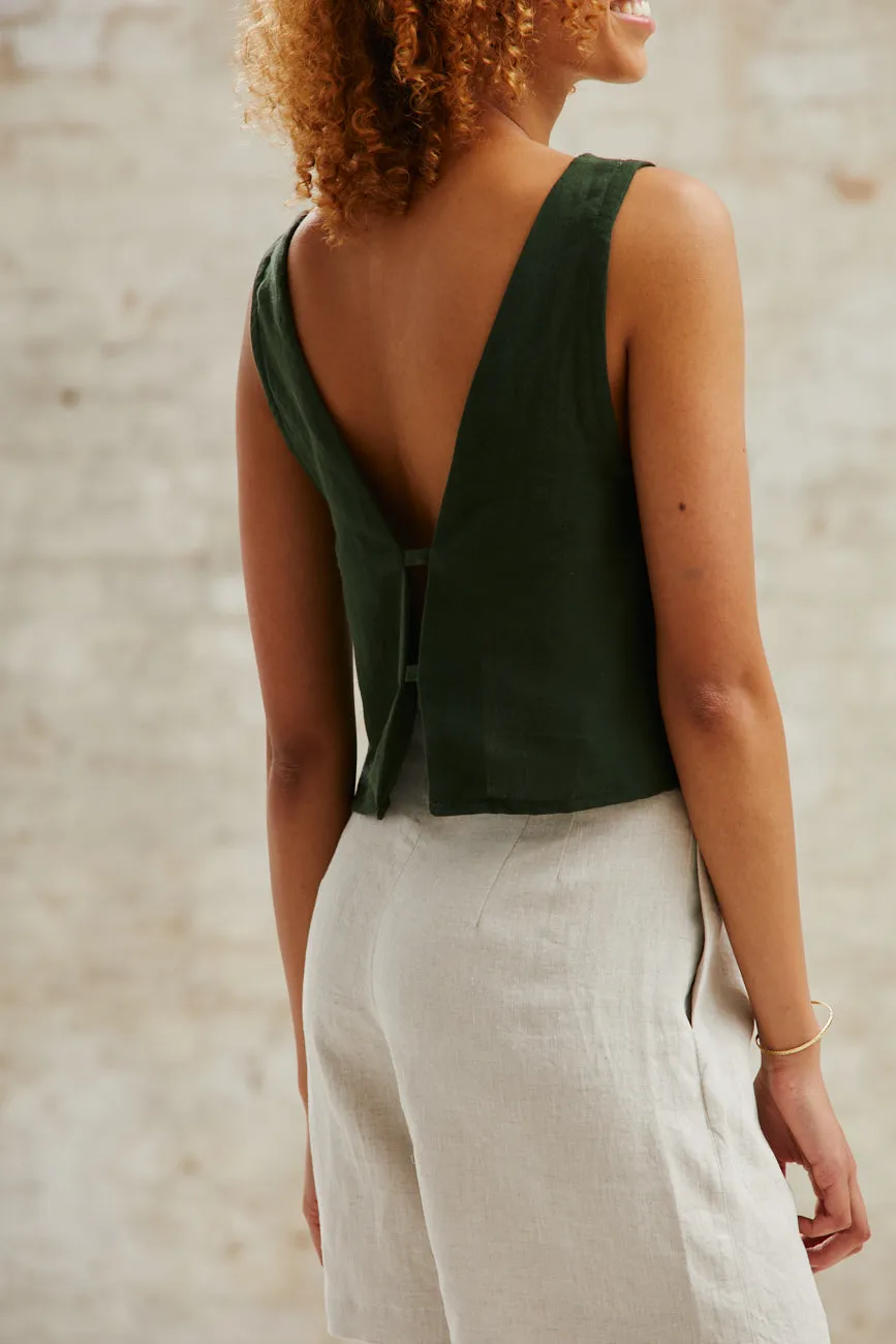 Jyoti Kiran top cotone oliva