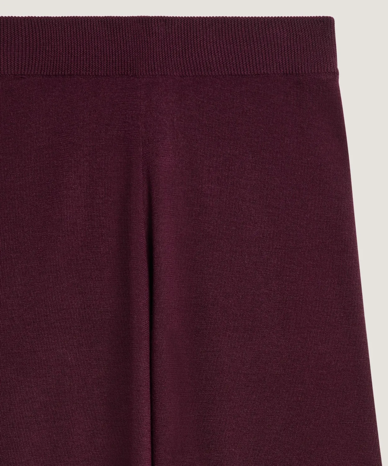 Rodier Pantaloni gamba larga lana merino melanzana S