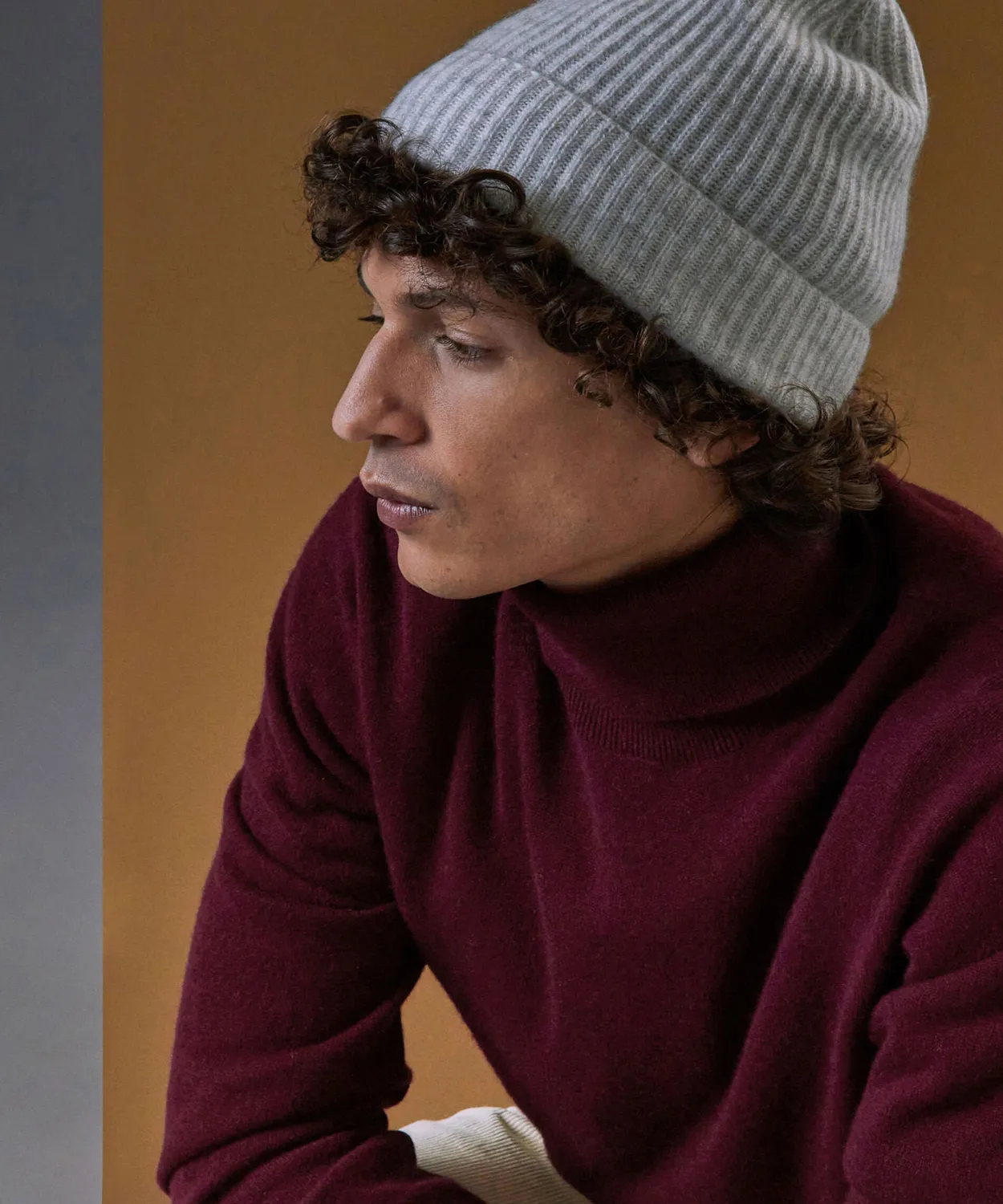 Rodier maglia dolcevita cashmere bordeaux uomo