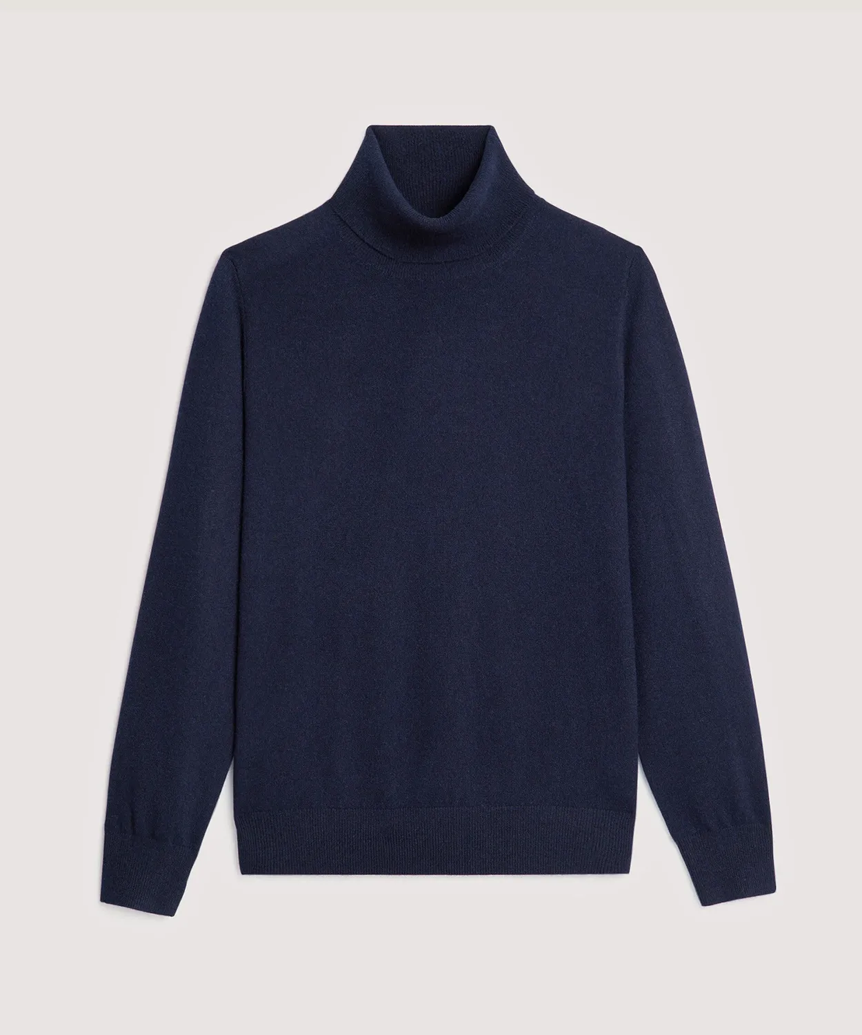 Rodier Dolcevita Uomo Cashmere Blu Notte Maglione 2 Fili
