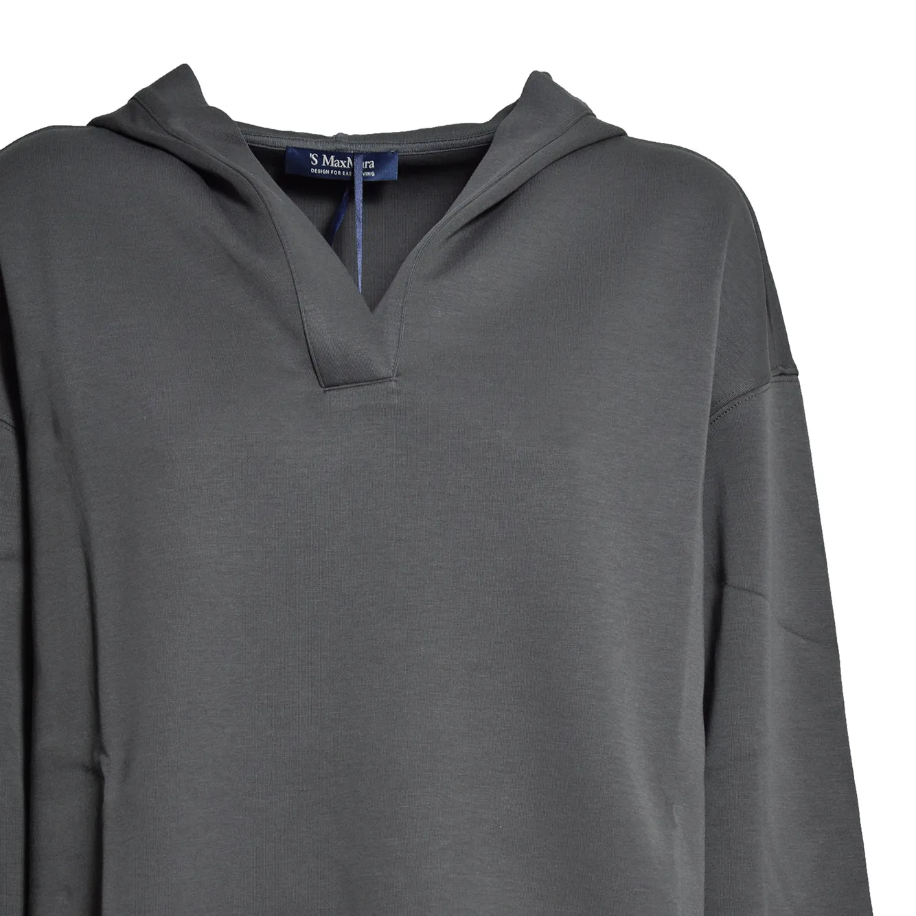 S Max Mara Buona felpa donna grigio scuro cotone