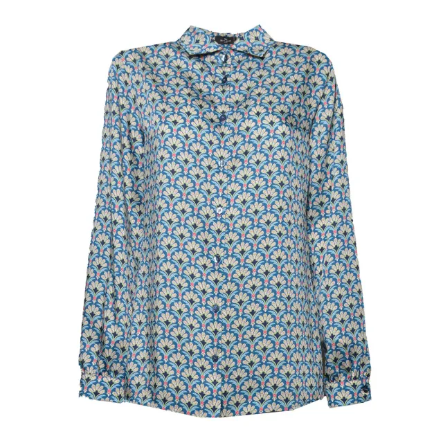 Etro WRIA001999SASV9 camicia azzurra taglia 44 vestibilità regolare
