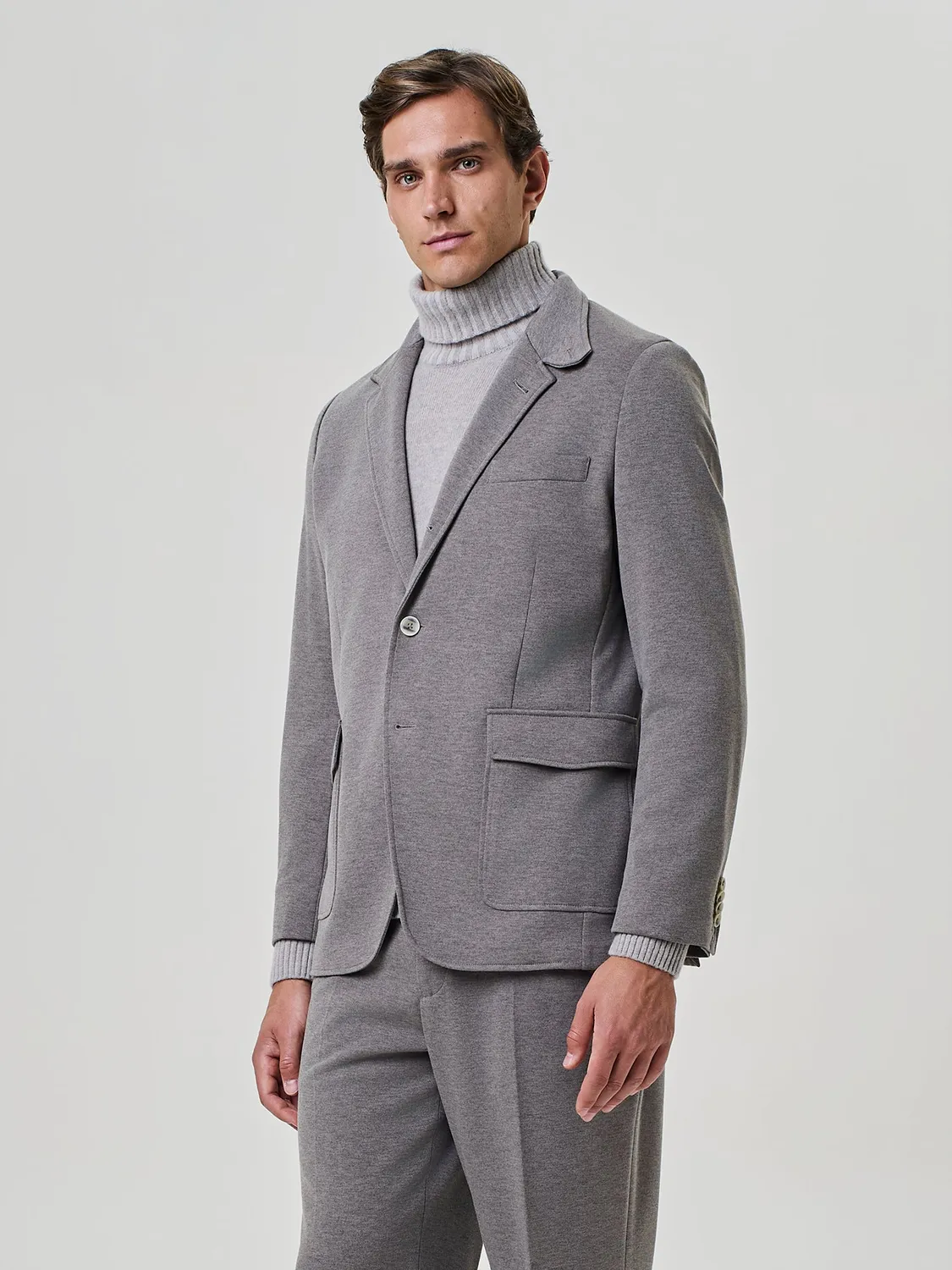 Paul Taylor Overjacket jersey piquet giacca taupe