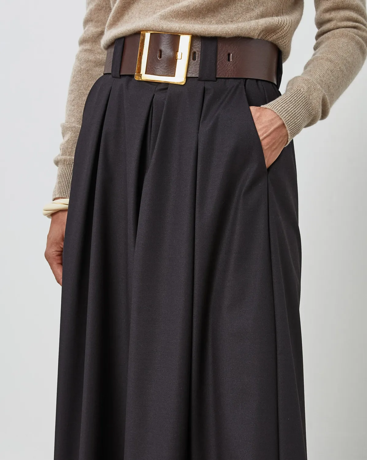 Rodier Cintura con fibbia accessorio marrone oro 6 cm