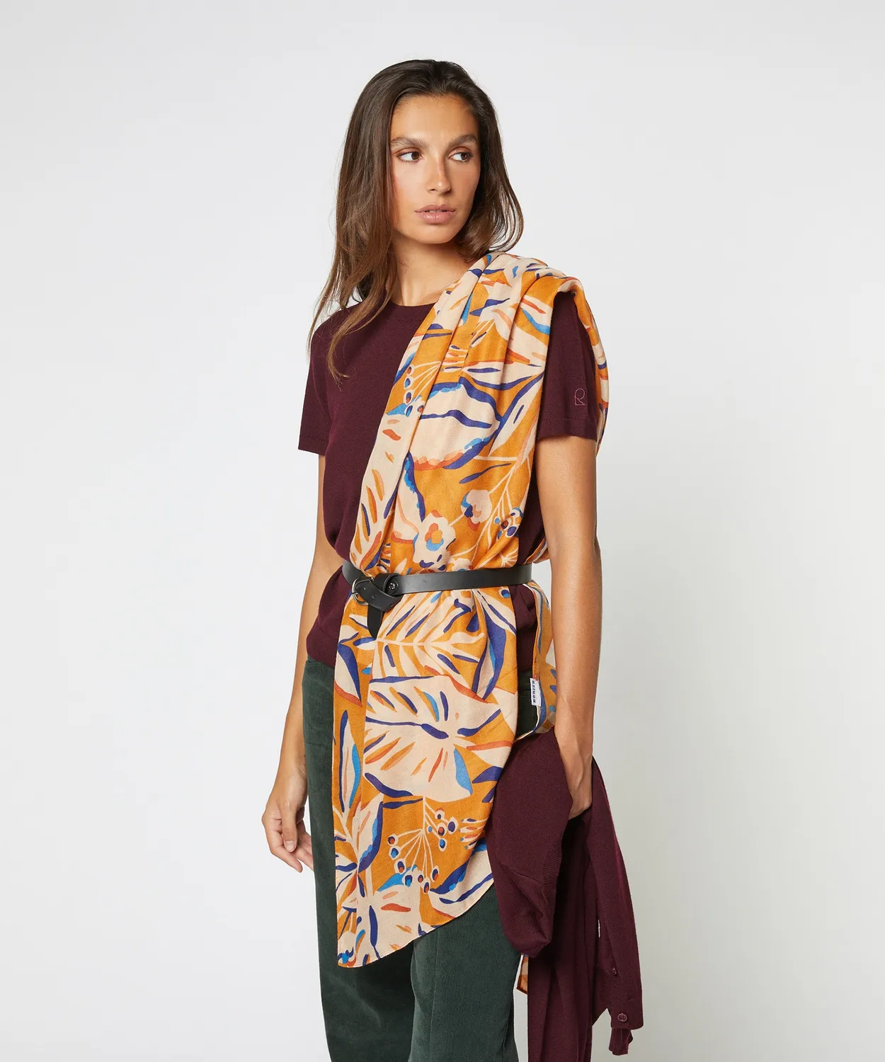 Rodier Twin-Set Donna Lana Merino Prugna Cardigan+Top