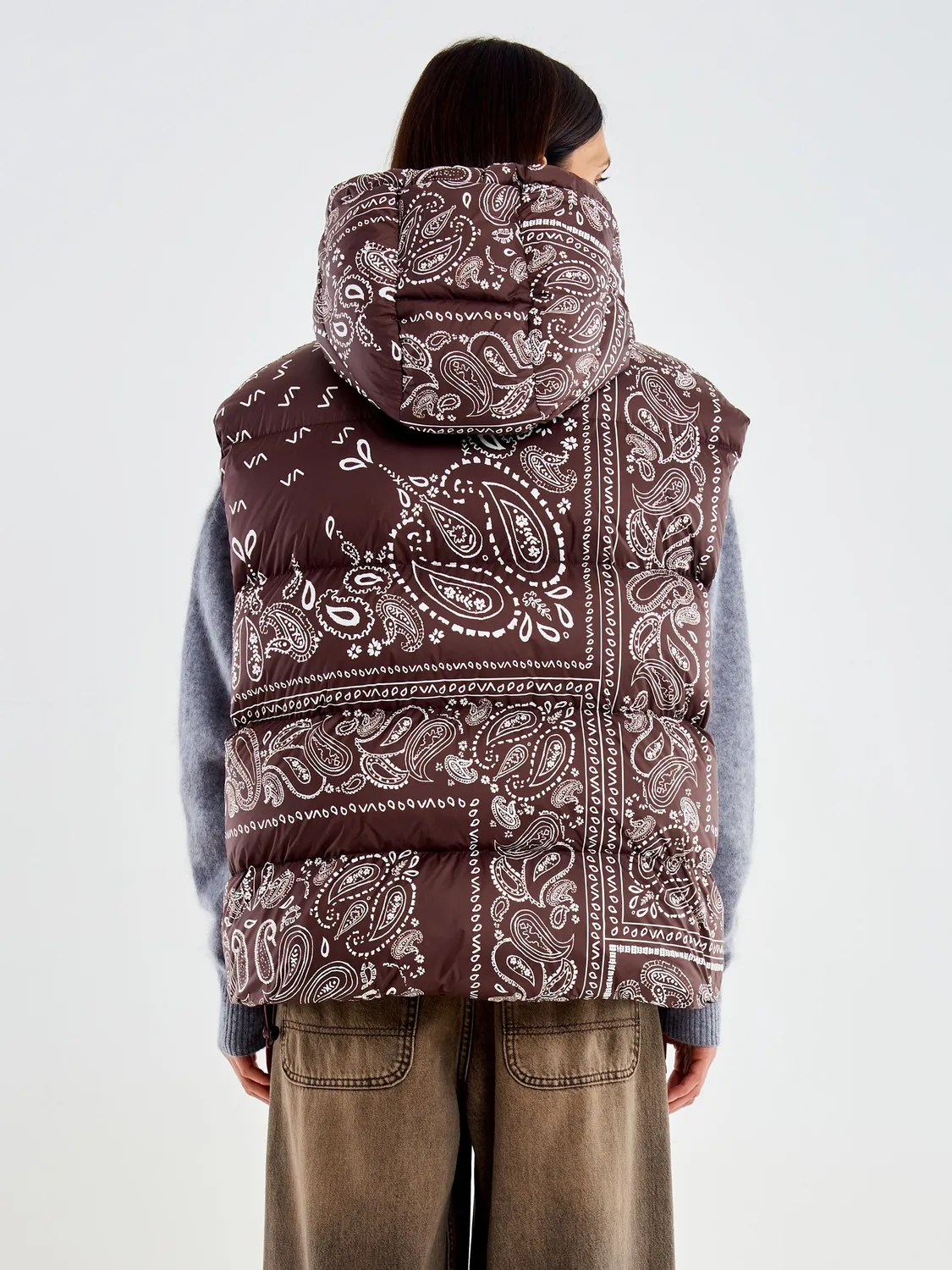 Vicolo Gilet Piumino Stampa Bandana piumino moro S