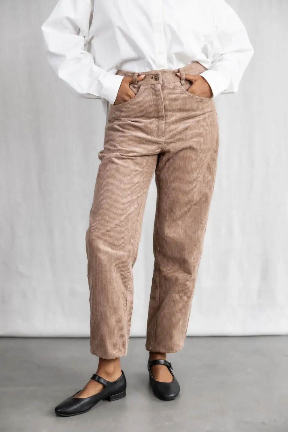 Jyoti Fair Works Palash pantaloni donna cappuccino velluto