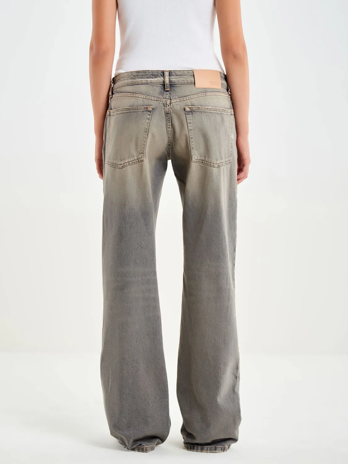 VICOLO Basma Straight jeans grigi vita bassa