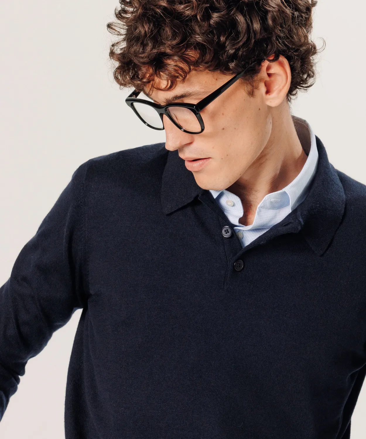 Rodier Polo Lana Merino Maglione Blu Notte
