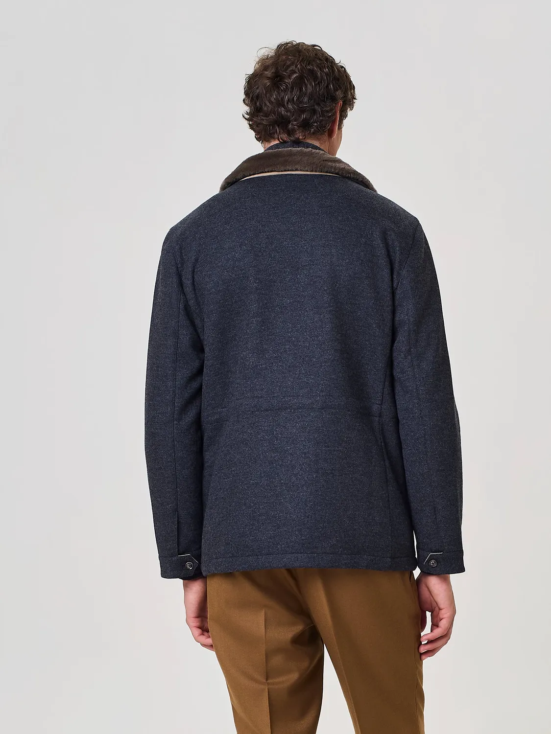 Paul Taylor Field Jacket Misto Lana Ecopelliccia Grigio