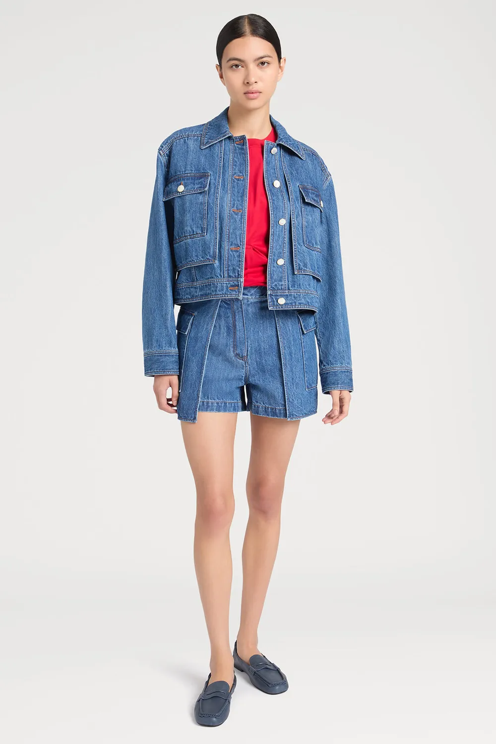 Ports 1961 PW126KKC53 crop top rosso arricciato