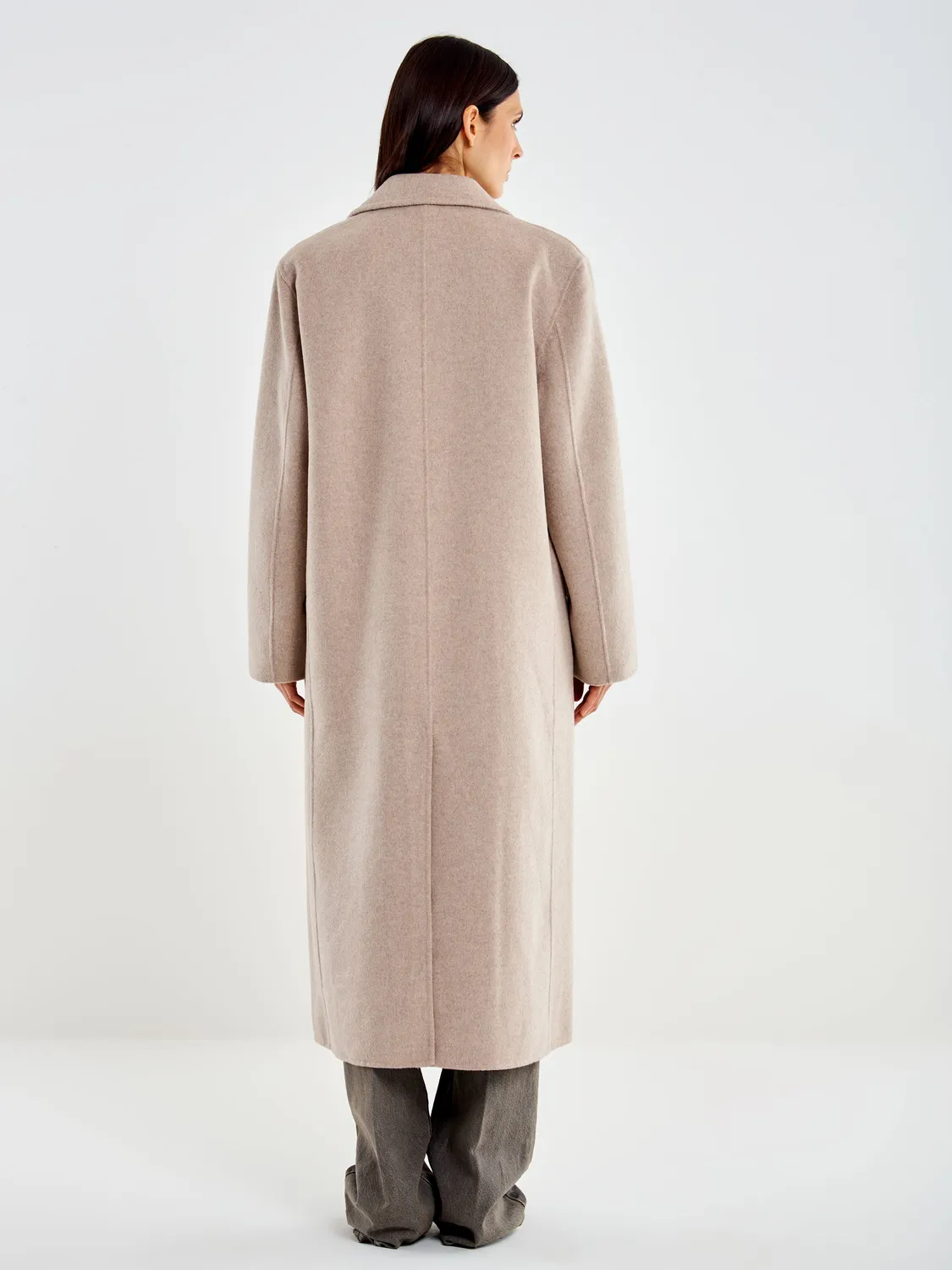Vicolo Cappotto Over Doppiopetto tortora lana