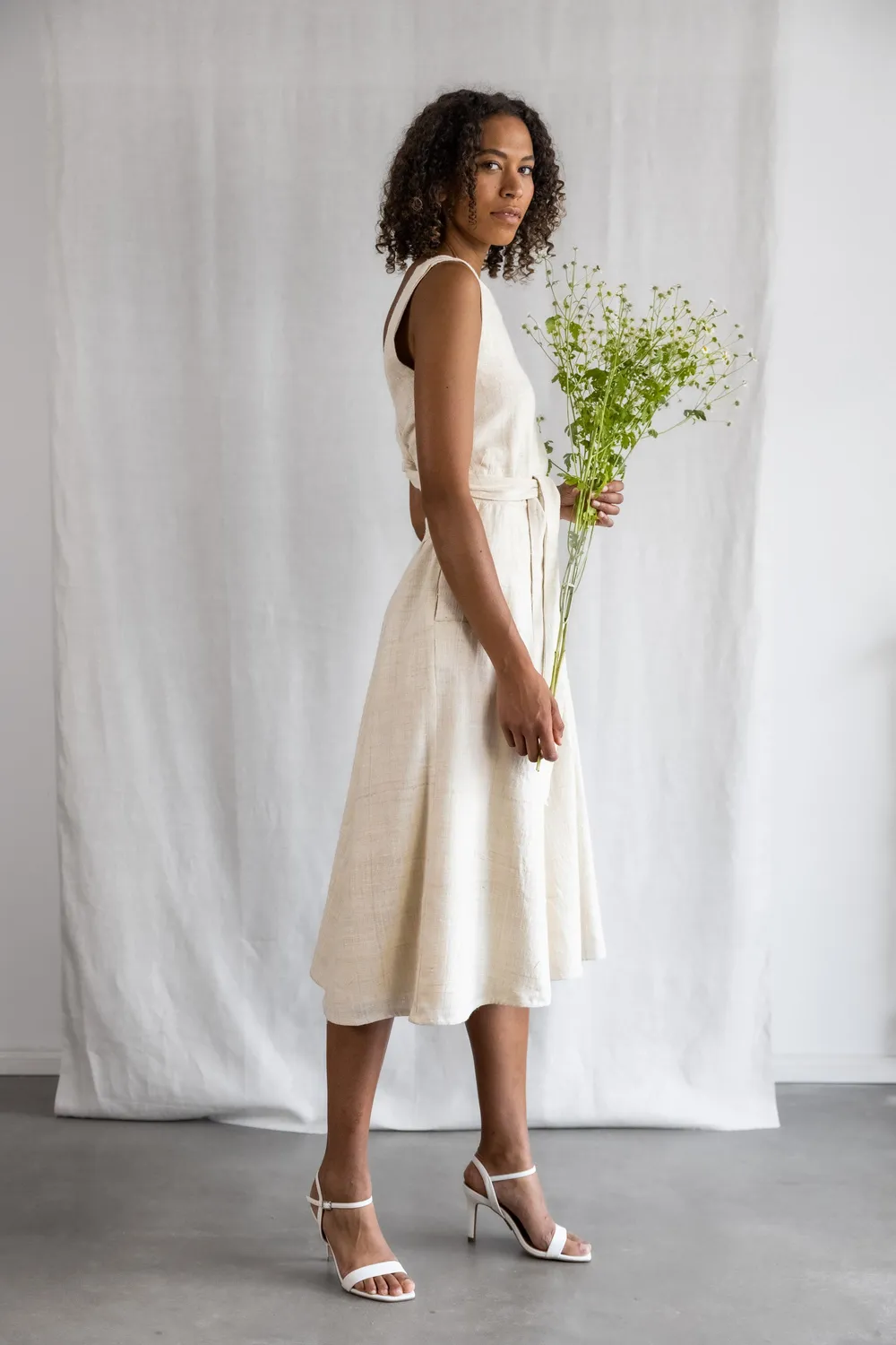 Jyoti Karishmi Cream White abito in seta