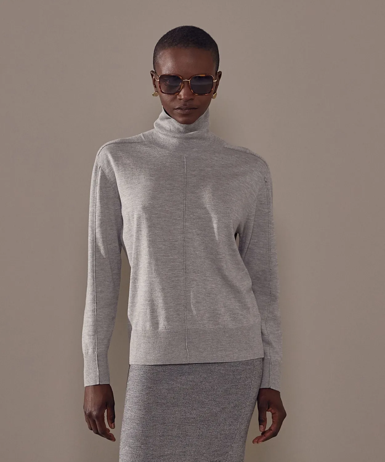 Rodier Maglione Dolcevita Donna Grigio Medio Collo Alto