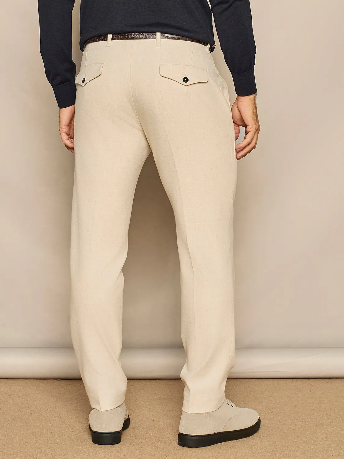 Paul Taylor Leisure Fit flanella pantalone beige
