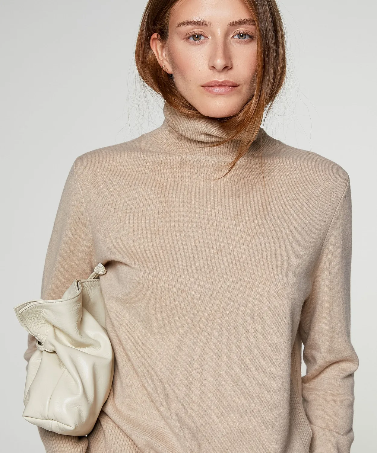 Rodier dolcevita maglione in cashmere beige