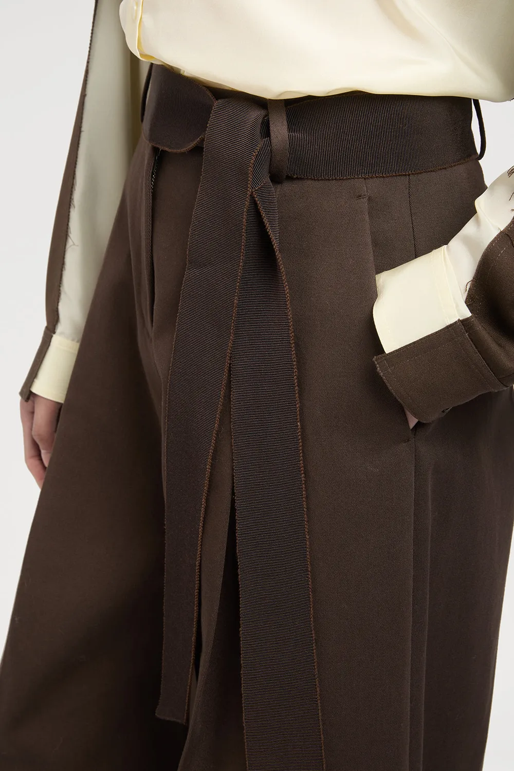 PORTS 1961 Urban Chic pantaloni marroni cotone