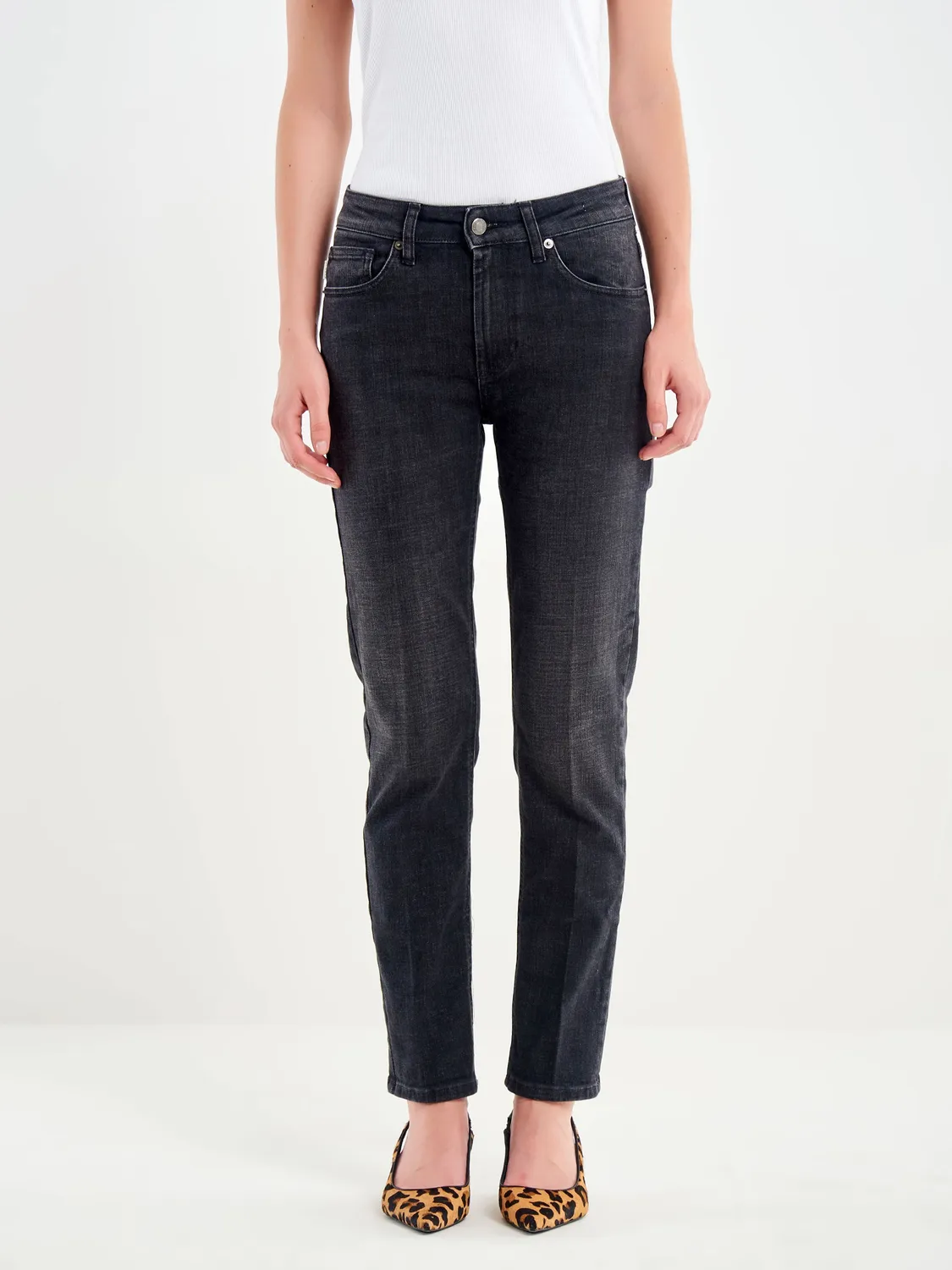 Vicolo Daisy jeans slim cropped nero slavato
