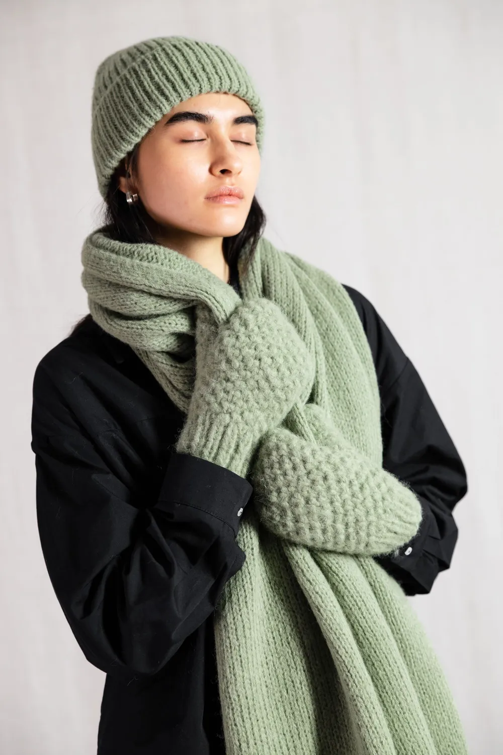 Jyoti Casma Mint muffole baby alpaca
