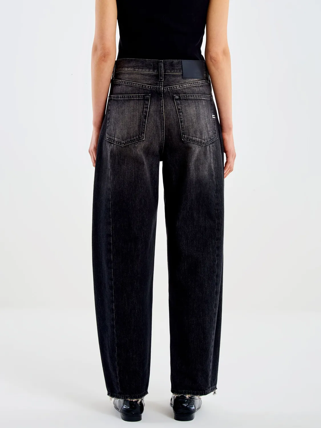Vicolo Chiara Barrel jeans nero dirty vita media