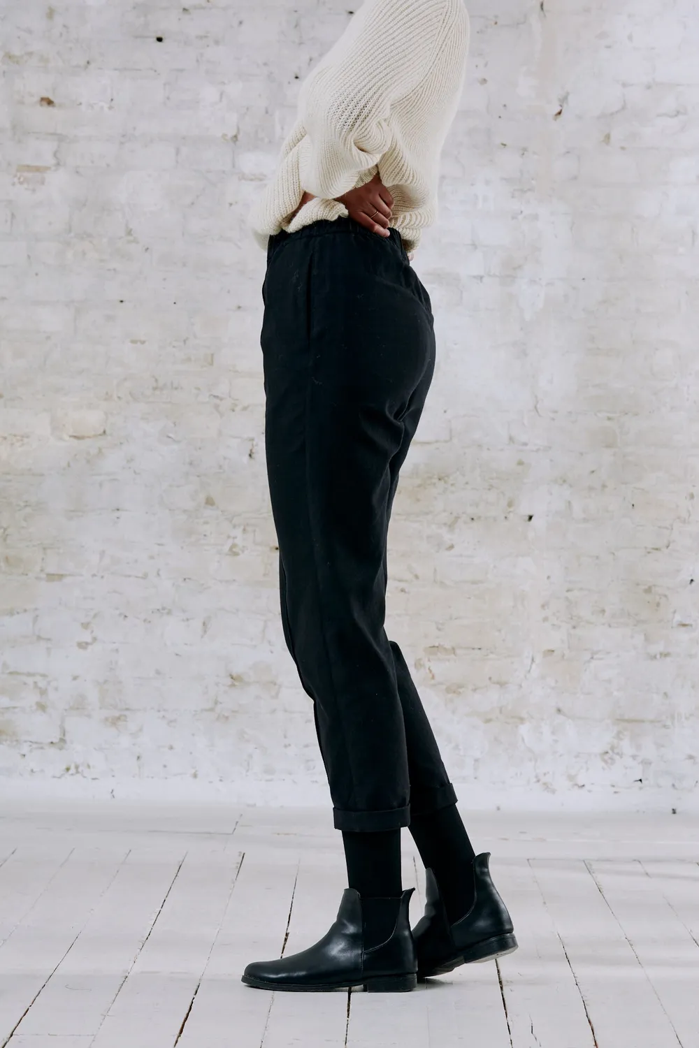 Jyoti Fair Works Laharim Black pantaloni cotone nero
