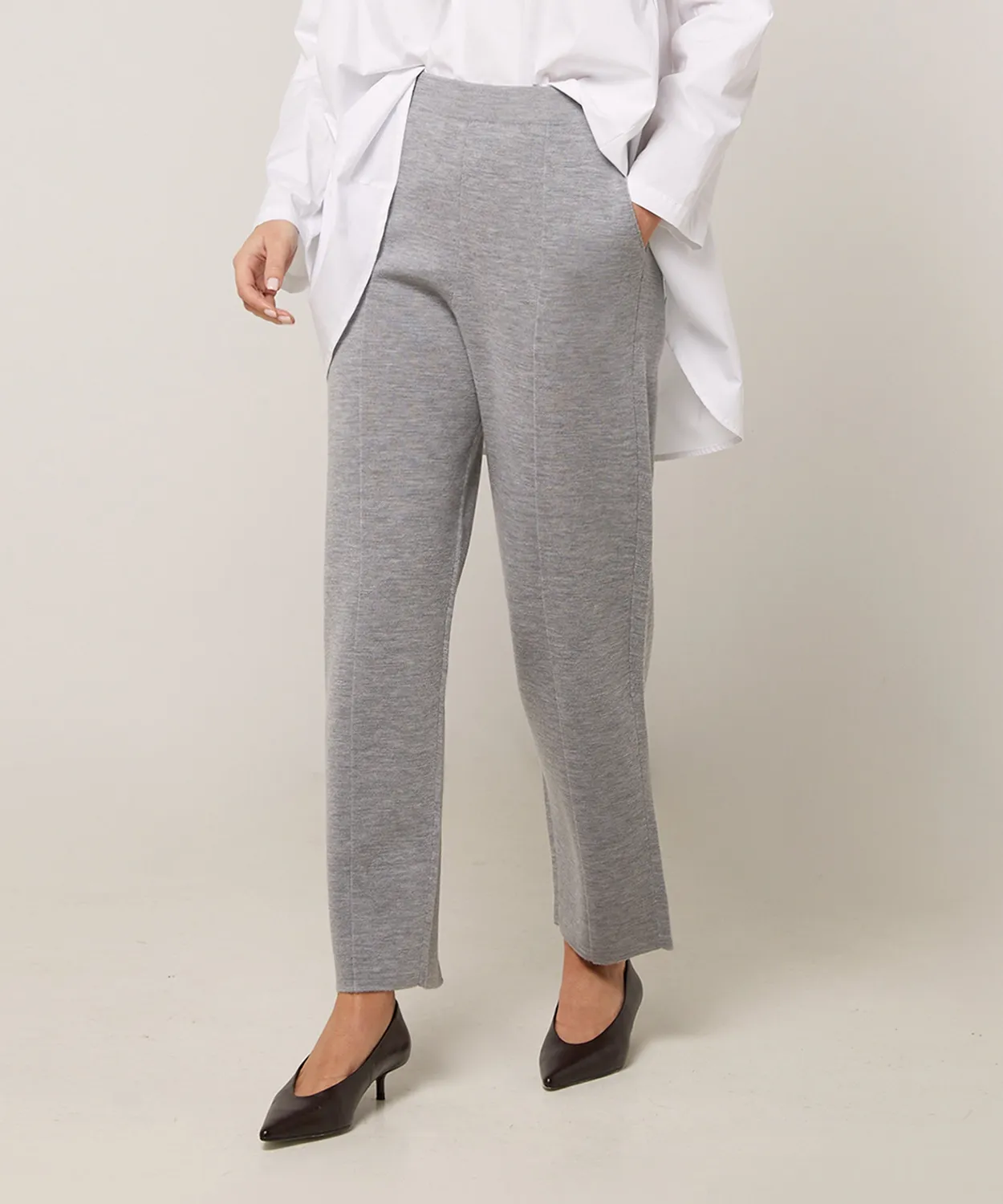 Rodier Pantaloni Lana Milano Grigio Chiaro Dritti