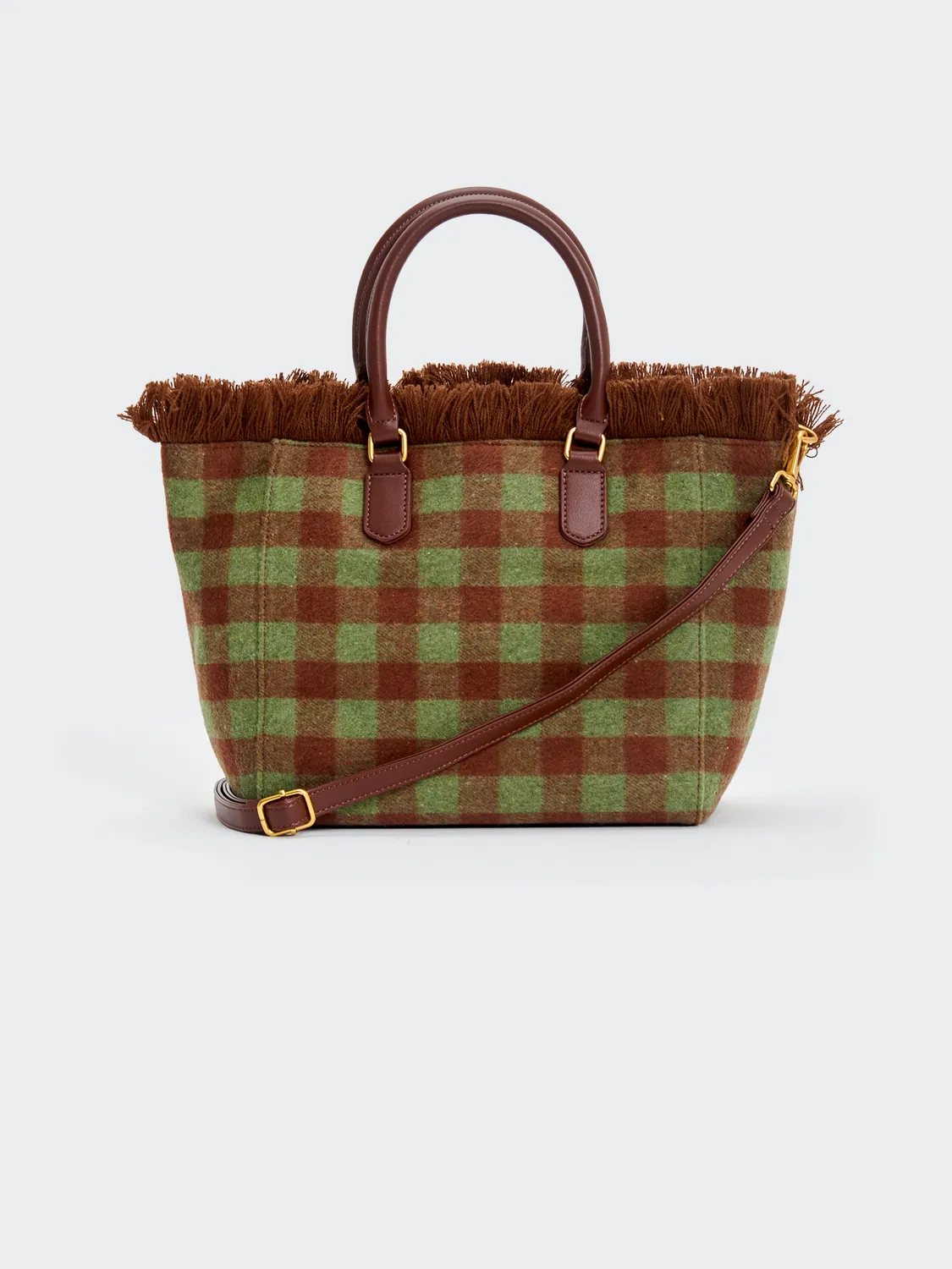 Vicolo Borsa Bristol marrone menta quadri