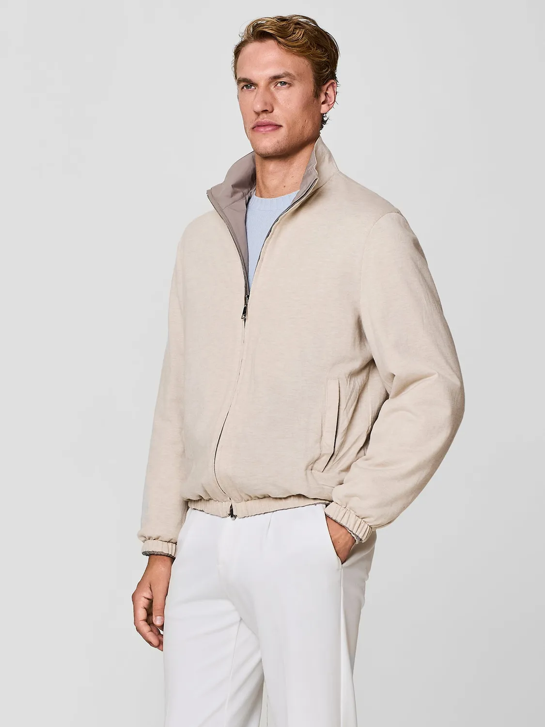 Paul Taylor giubbino reversibile nylon taupe leggero