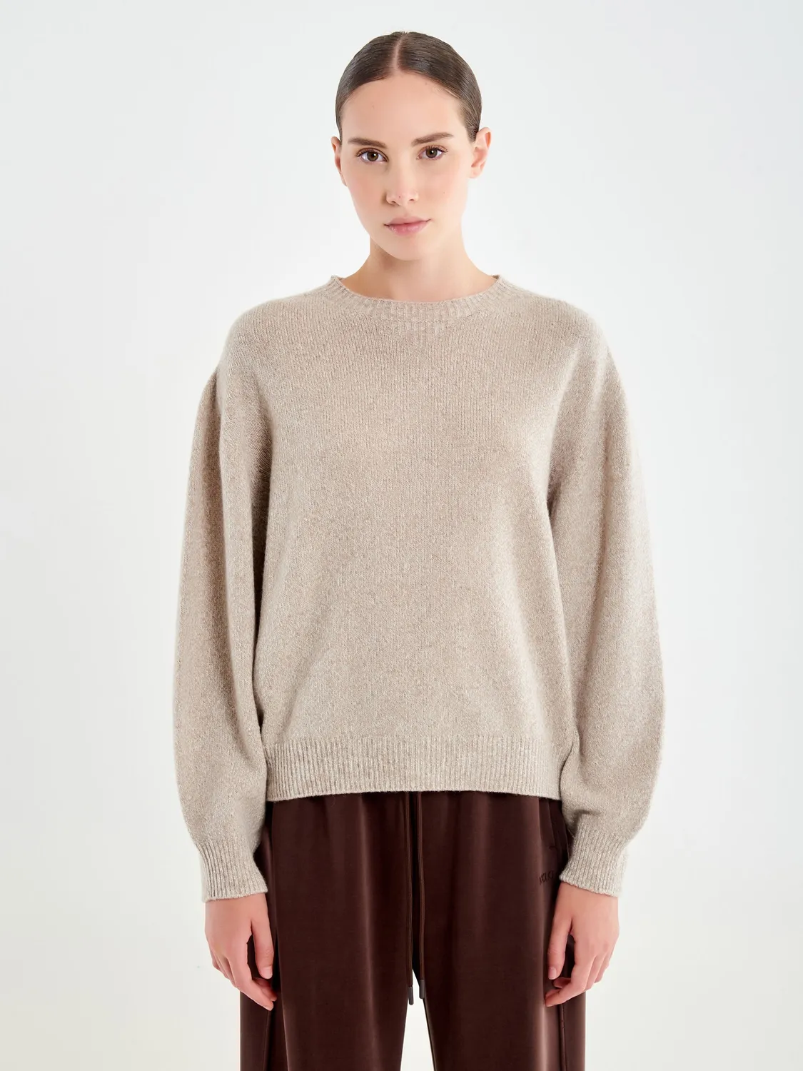 VICOLO Pull Girocollo Manica Ampia pull beige taglia unica lana