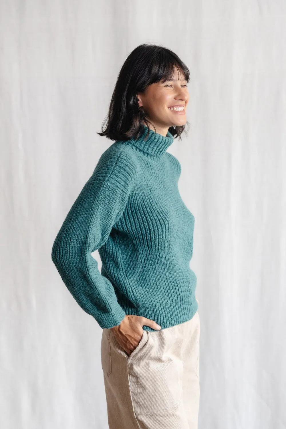 Jyoti Sabeti maglione dolcevita ocean morbido alpaca