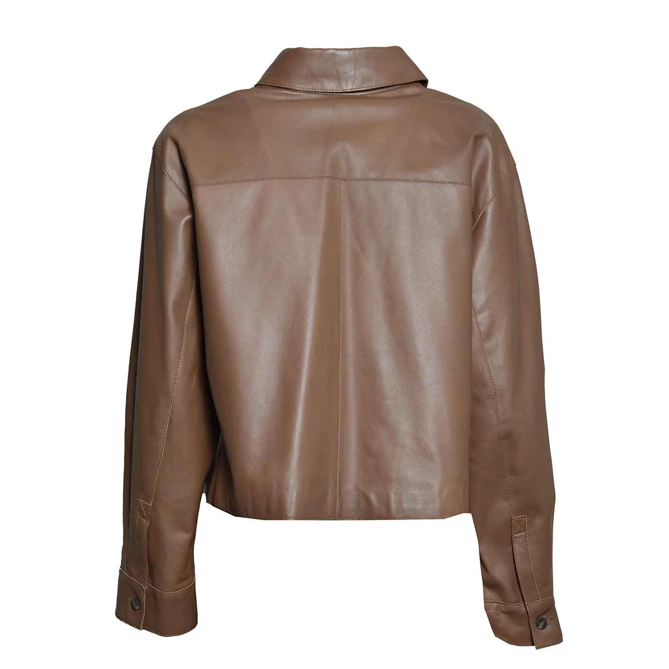 Max Mara Weekend Piovra giacca pelle marrone