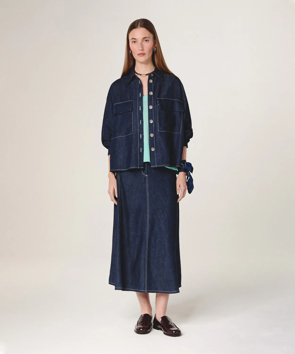 Rodier Camicia Oversize Denim Blu Denim S/M