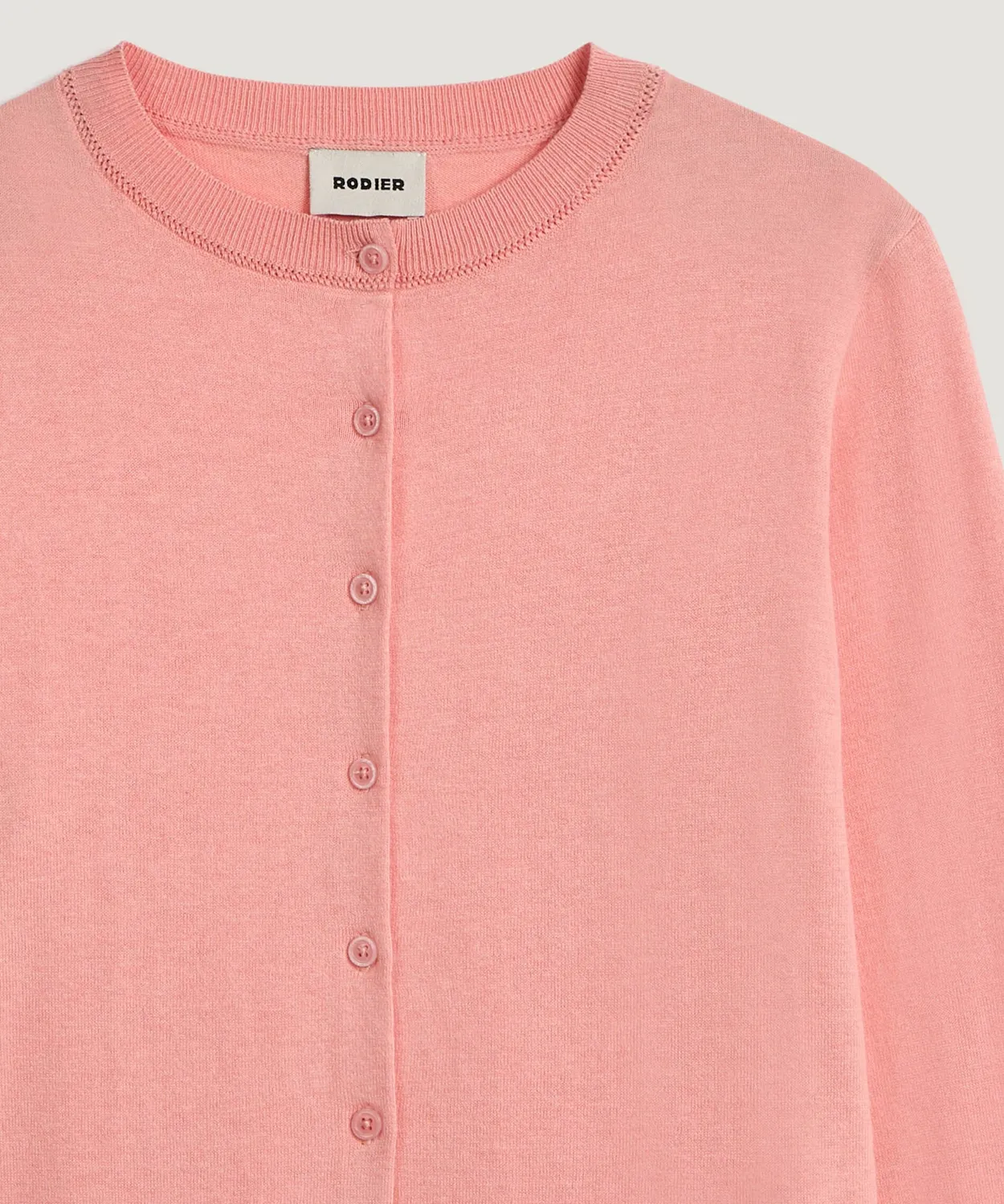 Rodier twin-set cotone salmone cardigan + maglione