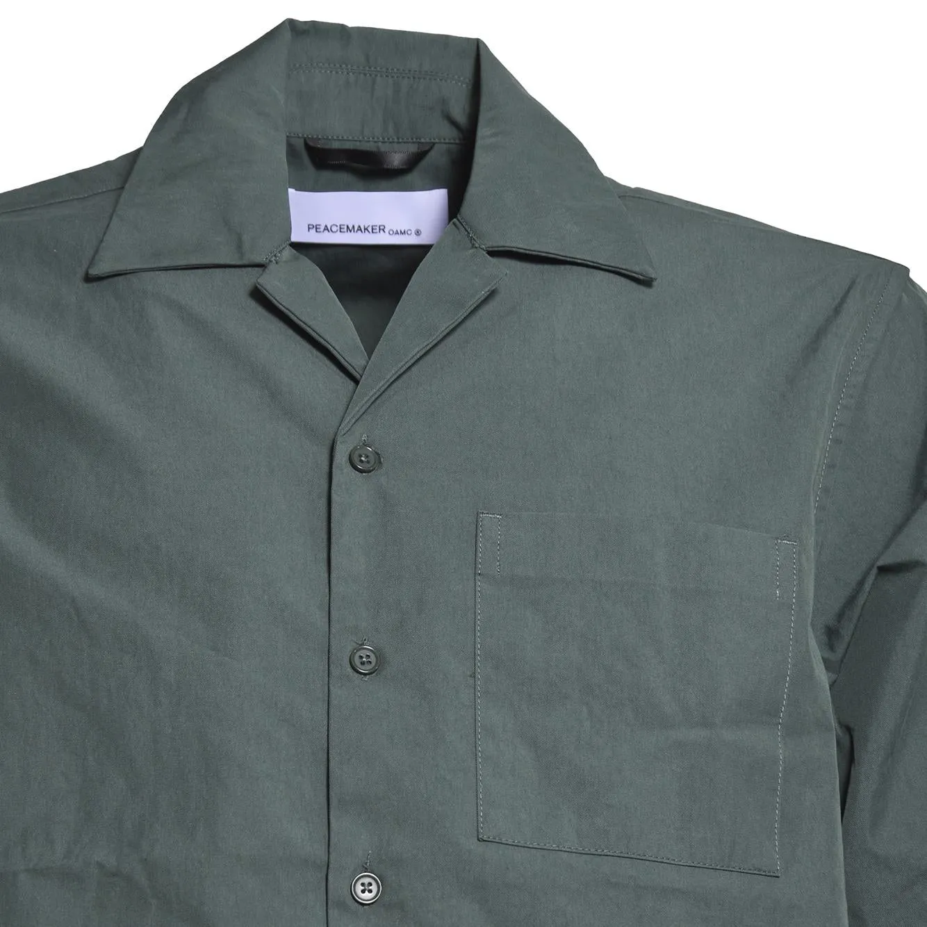 OAMC PCM3OS04ACO00 camicia uomo verde scuro manica corta