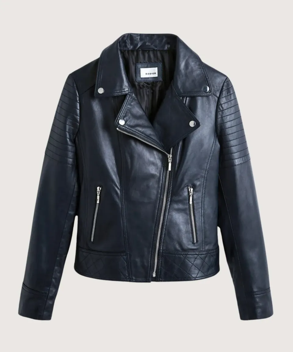 Rodier giacca perfetta pelle blu notte taglia 38 slim