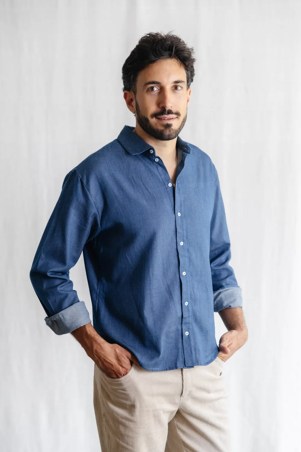 Jyoti Fair Works Nakshita Denim camicia denim uomo