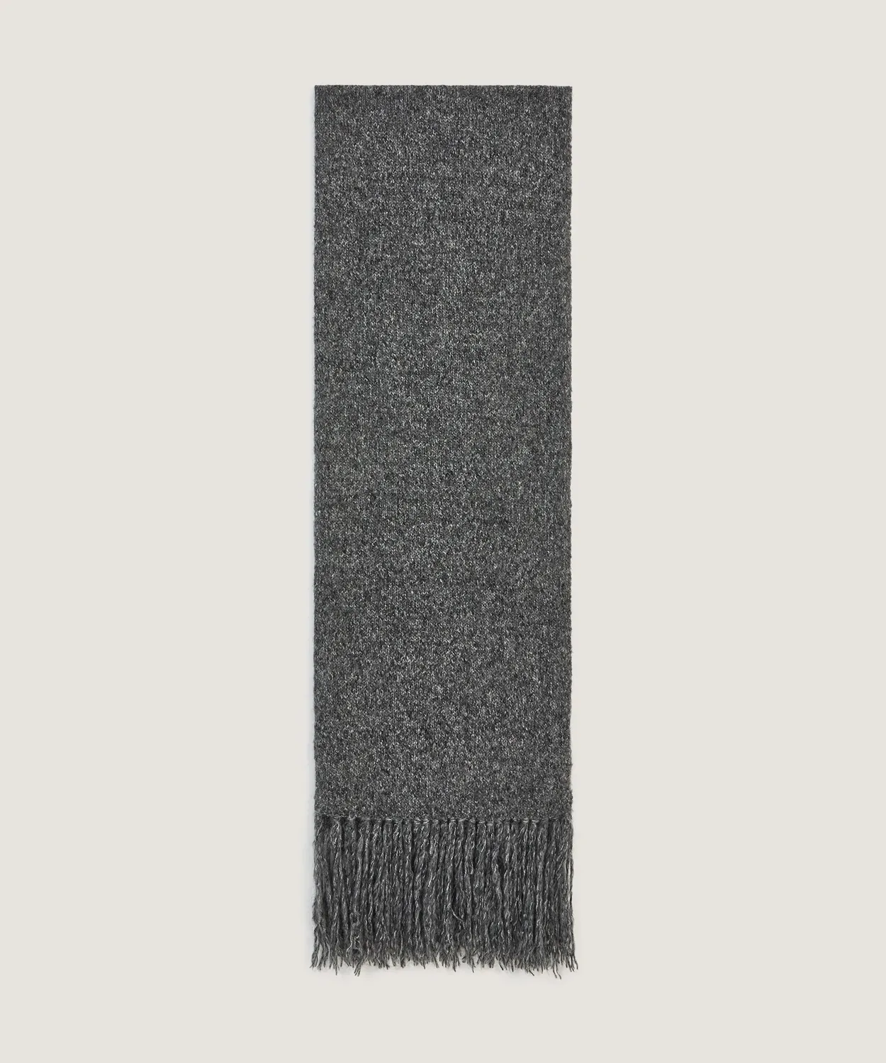 Rodier Sciarpa Lunga Maglia Grossa Grigio Chiné