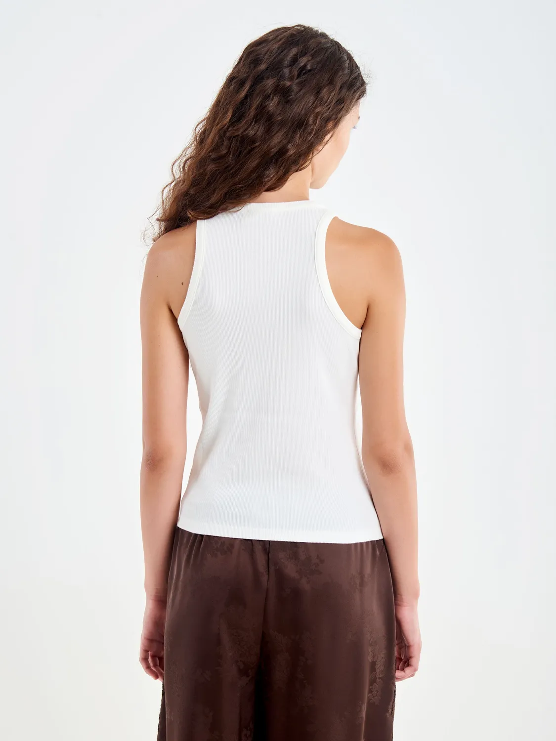 Vicolo Basic canotta a costine naturale unica