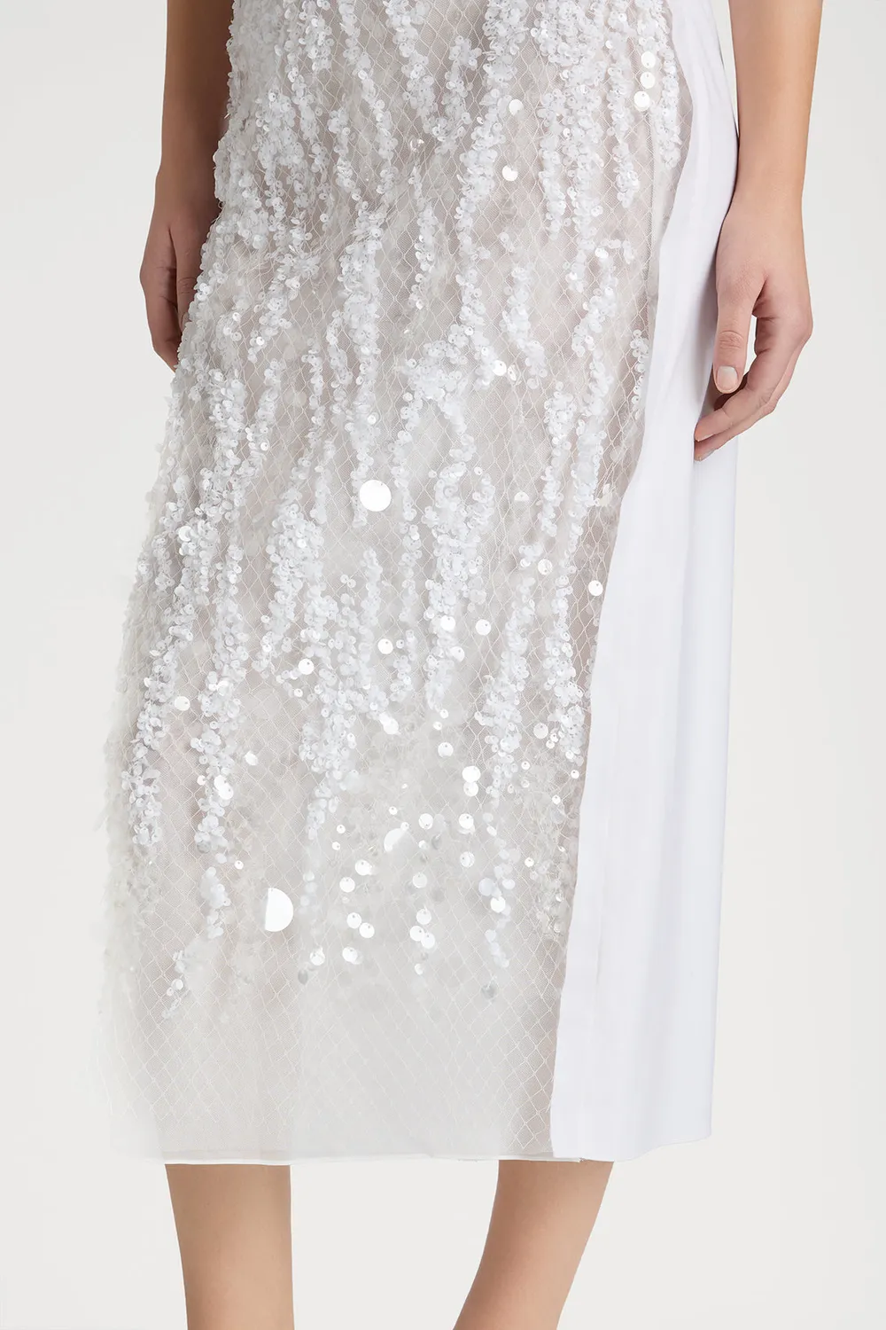 Ports 1961 gonna bianca optic paillettes elegante