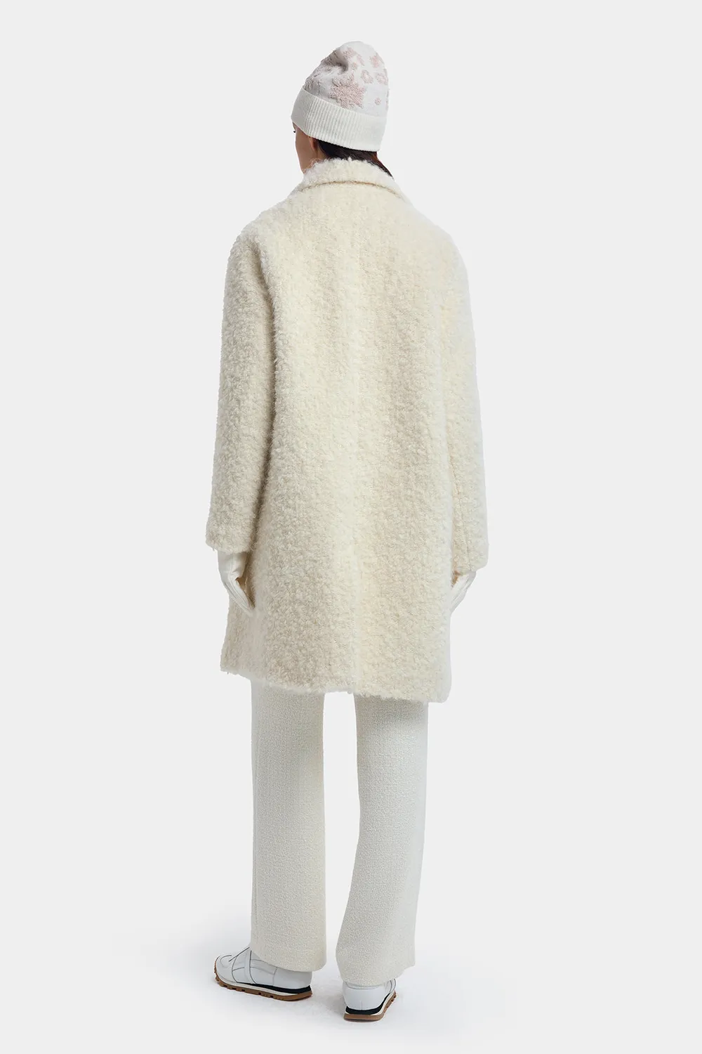 PORTS Wintery Cream cappotto panna lana mohair