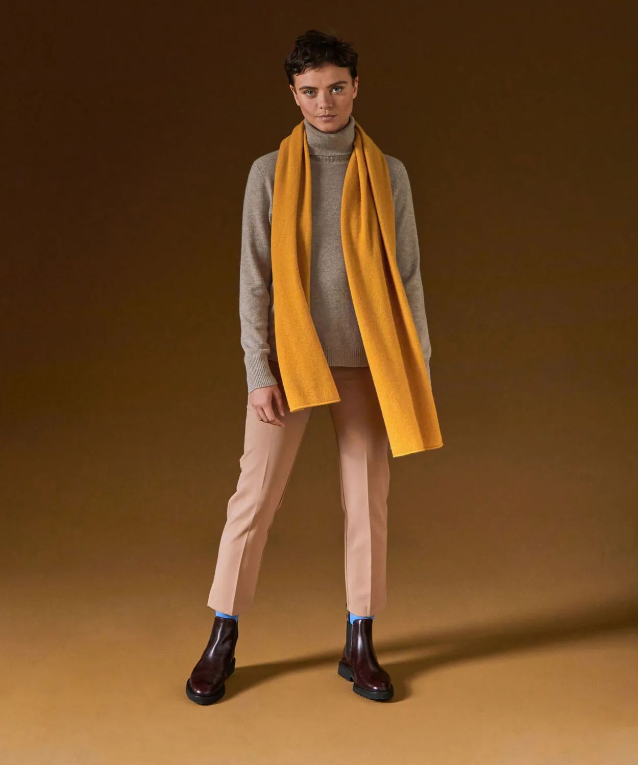 Rodier maglione cashmere dolcevita tortora marrone