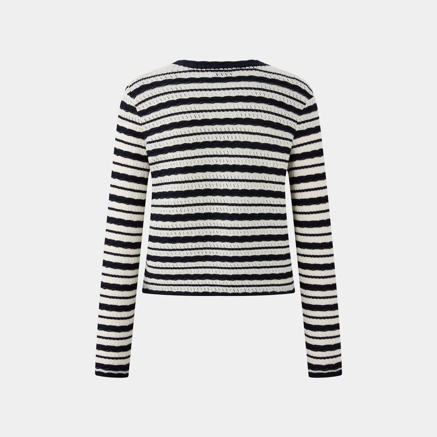 Ports Elegant Striped cardigan navy-white scollo V