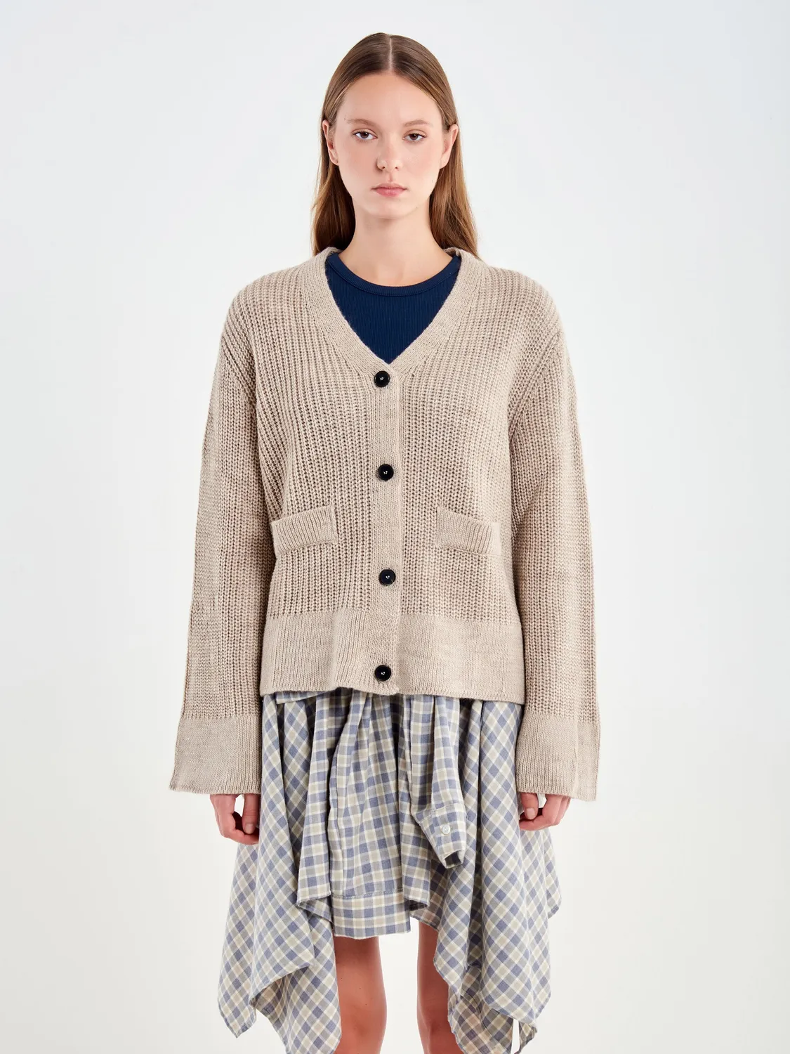 Vicolo Cardigan con Tasche beige taglia unica