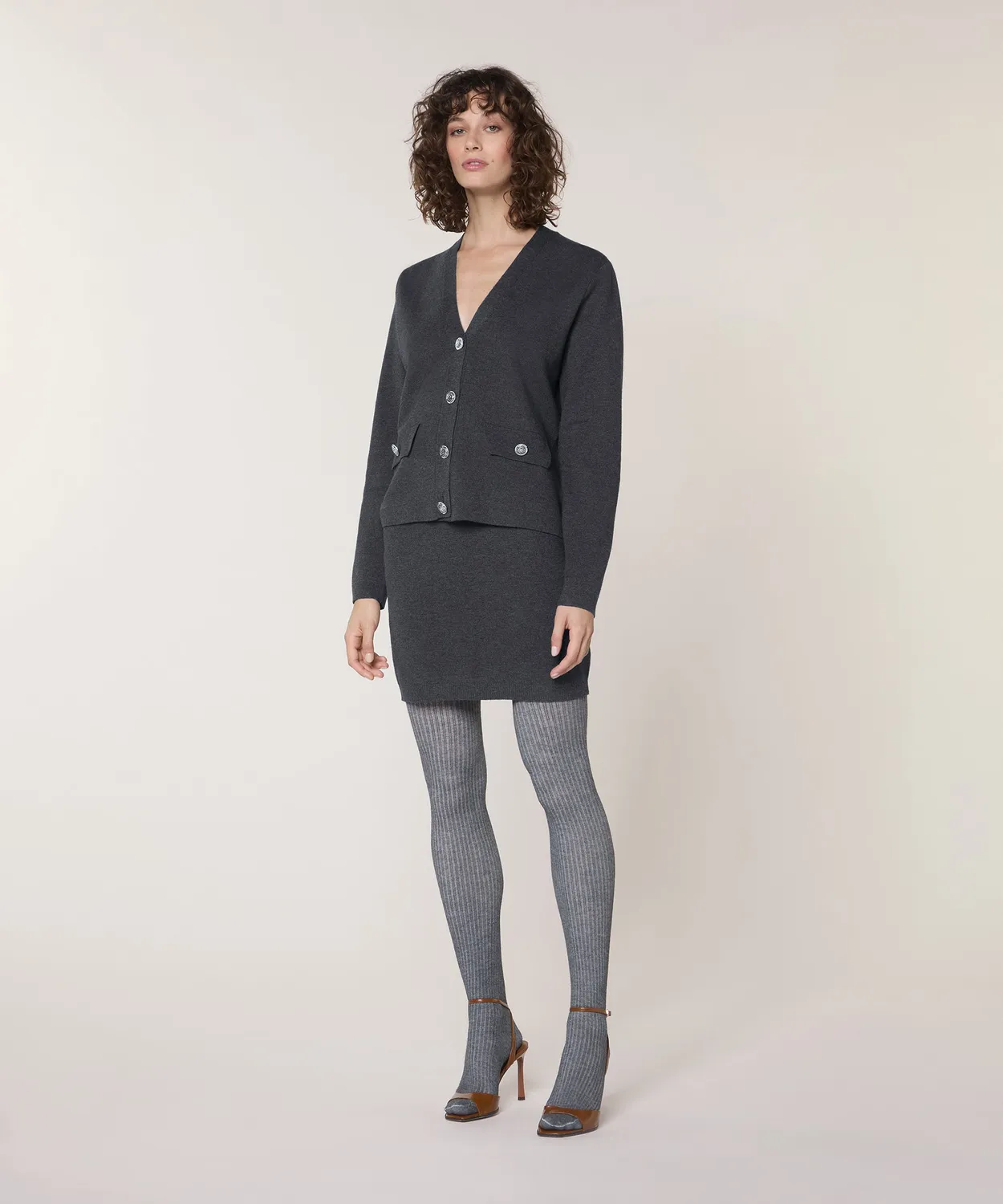 Rodier giacca corta maglia Milano grigio scuro donna