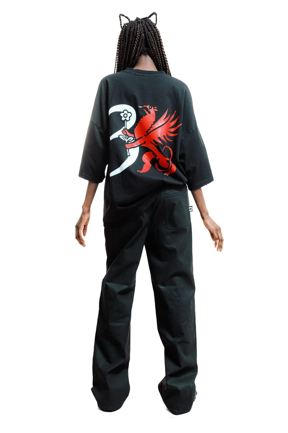 Marcello Pipitone Miaoo t-shirt oversize nera cotone