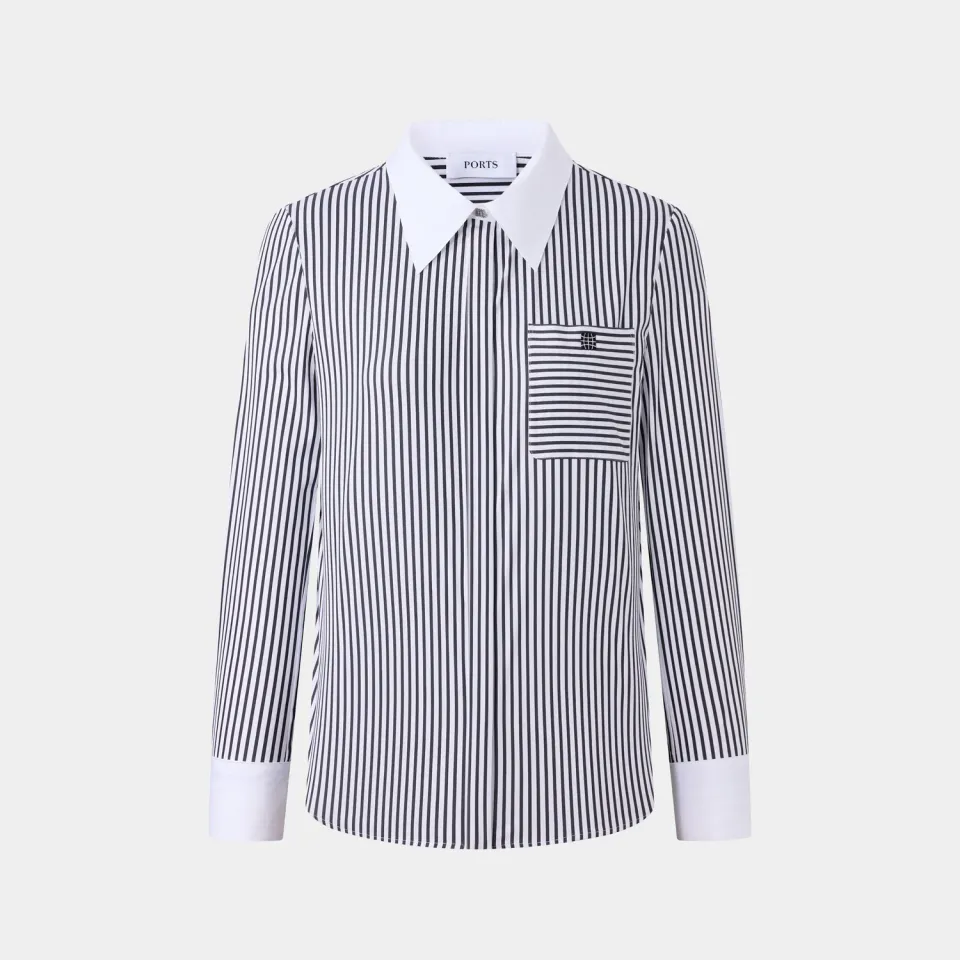 PORTS Striped Sophistication camicia righe elasticizzata