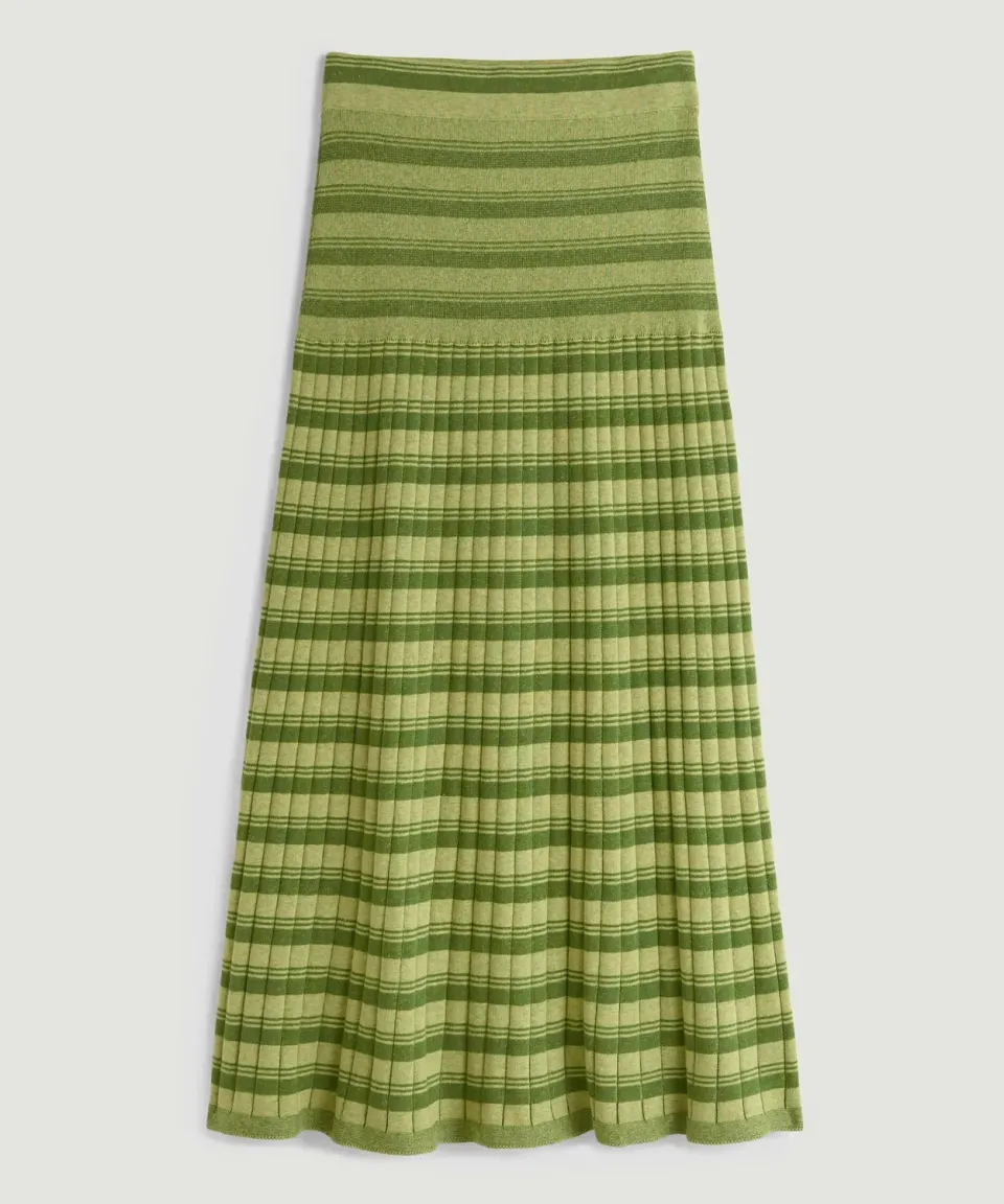 Rodier Gonna Lunga Svasata Maglia Verde Pistacchio