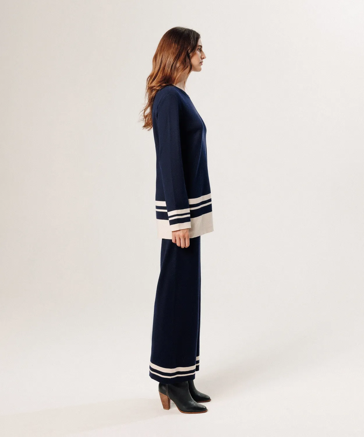 Rodier Maglione Tunica Blu Notte Donna Girocollo