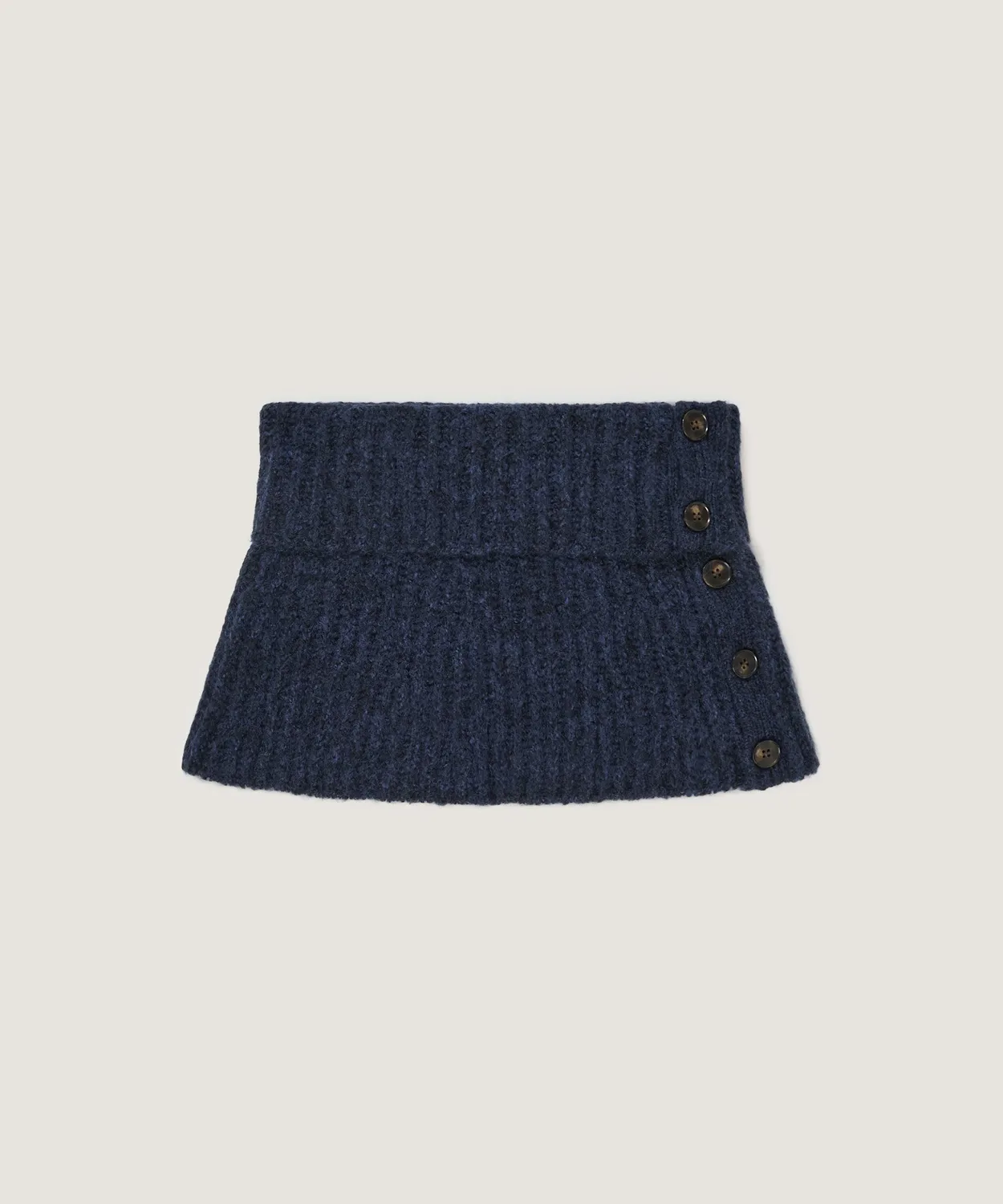 Rodier colletto maglia grossa scaldacollo blu navy