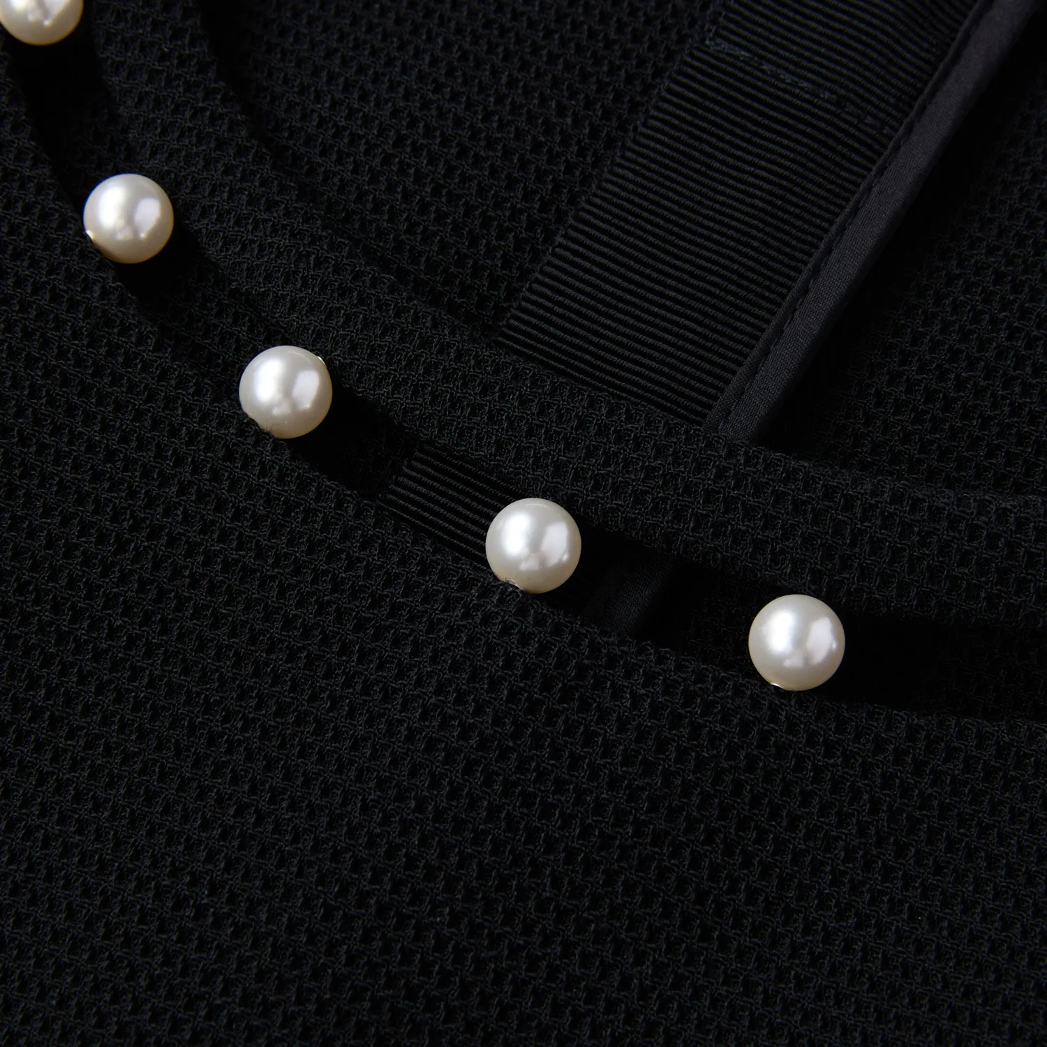 Ports Essential tubino nero colletto bianco cotone